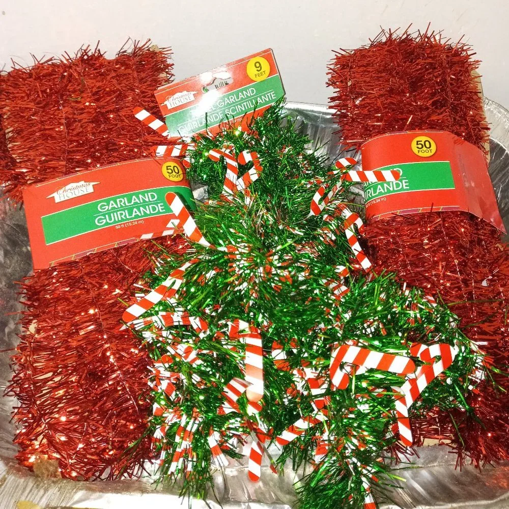 CHRISTMAS GARLAND NEW 2 TYPES 3 ITEMS 109 FEET TOTAL